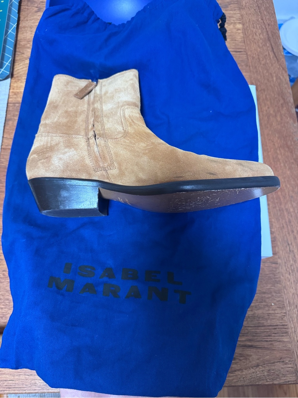 Isabel Marant Men's Suede Zip Boots in Tan Size EU 40